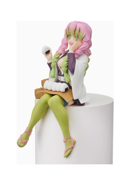 Anime Demon Slayer Kimetsu No Yaiba Kanroji Mitsuri Onigiri Yiyen Oturan Aksiyon Figür 16 cm
