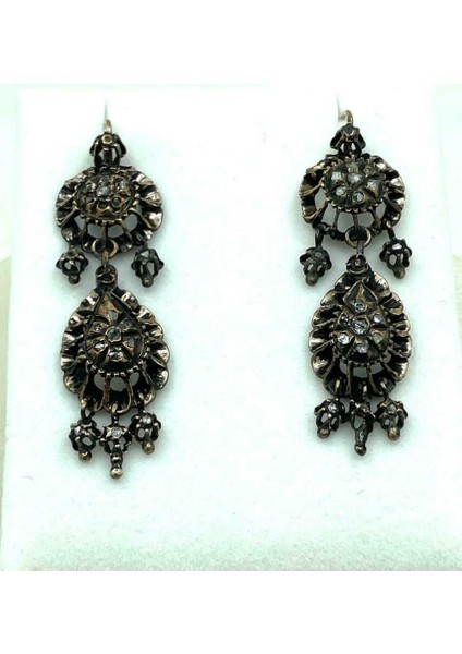 Antika 8 Ayar Elmas Taşlı Küpe EBY1248