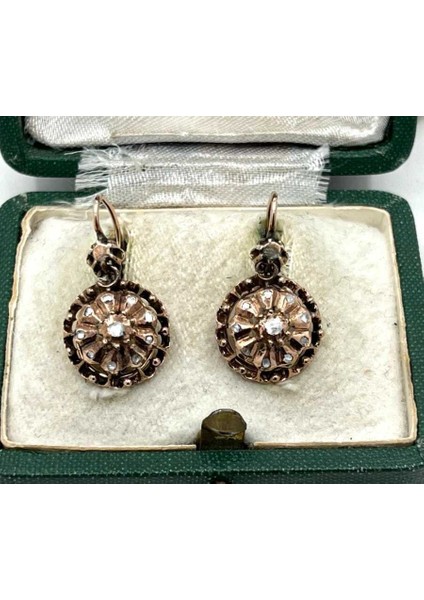 Osmanlı Antika Elmas Taşlı Gül Küpe EBY33635