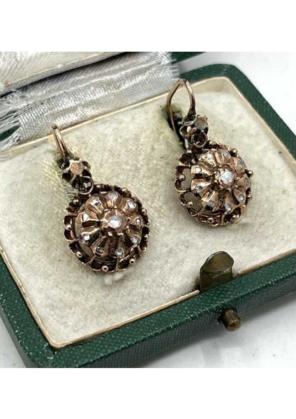 Osmanlı Antika Elmas Taşlı Gül Küpe EBY33635 fiyatları