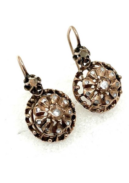 Osmanlı Antika Elmas Taşlı Gül Küpe EBY33635 fırsatları