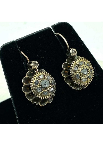 Antika 8 Ayar Elmas Taşlı Küpe EBY4279