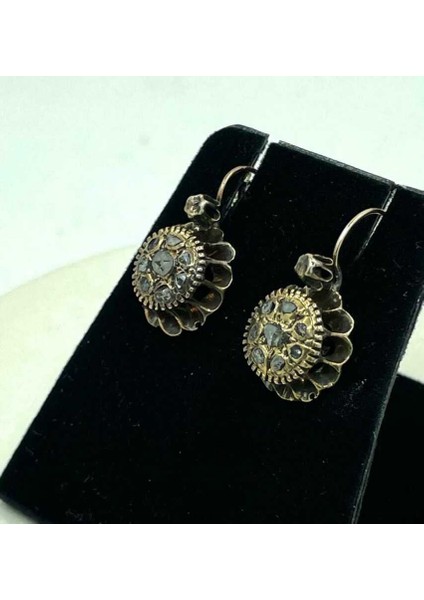 Antika 8 Ayar Elmas Taşlı Küpe EBY4279