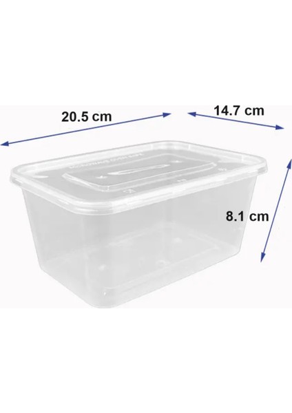 3 Adet Saklama Kabı 1700 ml