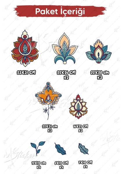 Şal Densenli Özel Tasarım Salon Oturma Odası Cam Duvar Sticker Seti modelleri