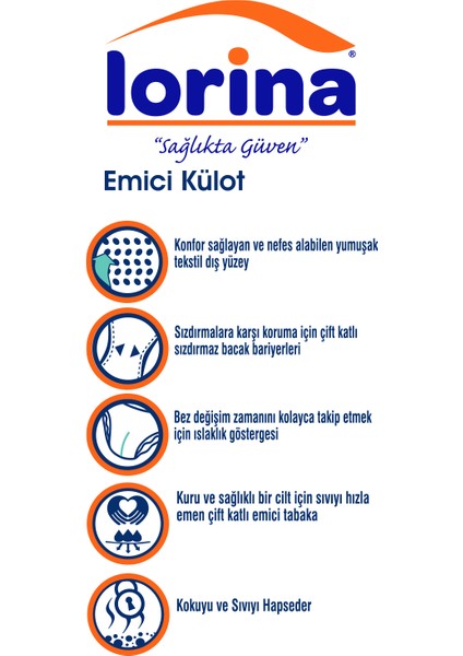 Emici Külot Hasta Bezi XL 60'lı