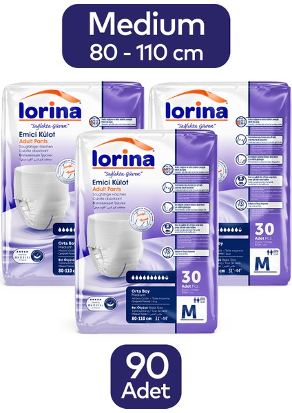 Emici Külot Hasta Bezi Medium 90'lı