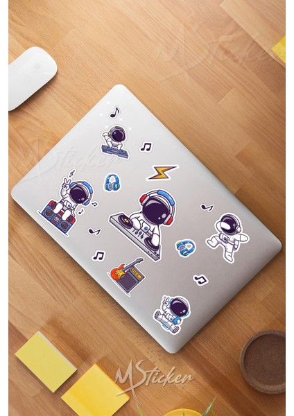 Uzay ve Astronot 2 Temalı Laptop Telefon Termos Kask Motor Ayakkabı Defter Ajanda Sticker Seti fiyatları