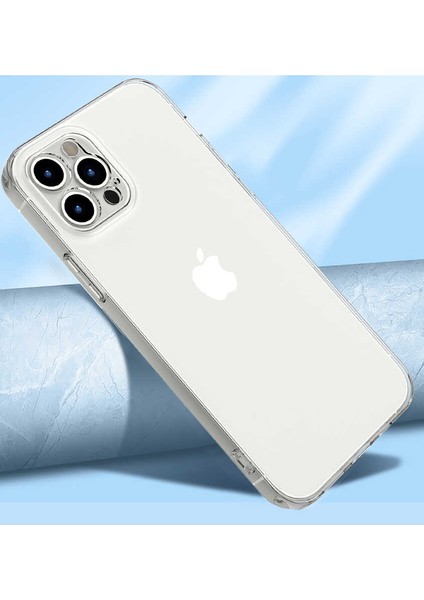 Apple iPhone 12 Pro Kılıf Kamera Korumalı Şeffaf Süper Silikon Kapak