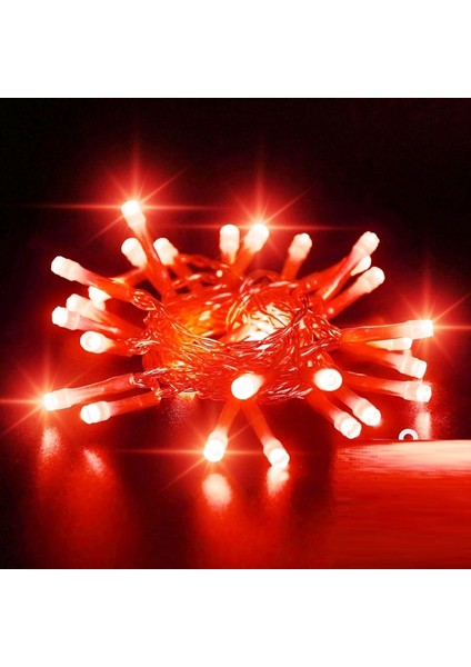 13 Metre Kırmızı Ultra Canlı Net Işık Kırmızı LED Işık Sabit Yanar 220 V Fişli Yılbaşı Ağacı Işığı