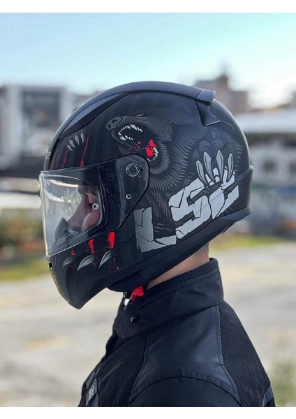 Rapid 2 Clawn Mat Siyah Gri Kırmızı Kask