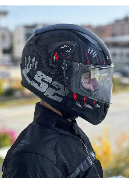 Rapid 2 Clawn Mat Siyah Gri Kırmızı Kask modelleri