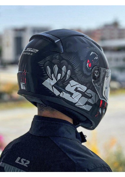 Rapid 2 Clawn Mat Siyah Gri Kırmızı Kask fırsatları