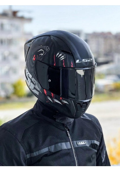 Rapid 2 Clawn Race Mat Siyah Gri Kırmızı Kask