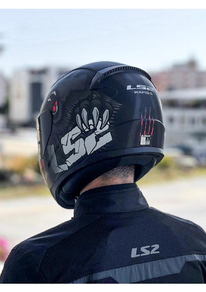 Rapid 2 Clawn Mat Siyah Gri Kırmızı Kask Siyah Vizörlü indirimleri