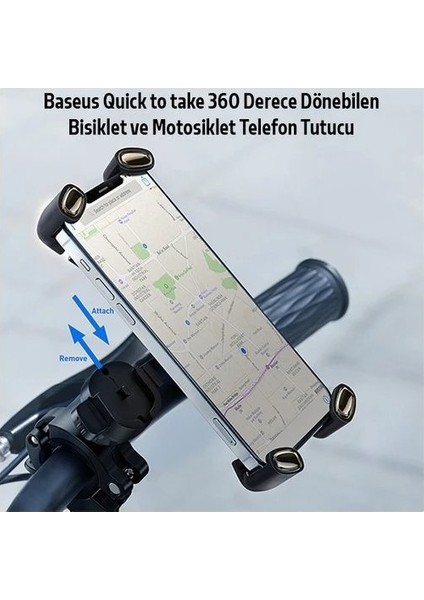 Baseus Quick To Take 360 Derece Dönebilen Bisiklet ve Motosiklet Telefon Tutucu fiyatları