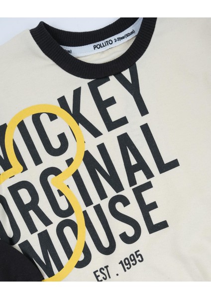 Mickey Mouse Yazı Baskılı Erkek Çocuk Alt Üst 2'li Eşofman Takım fiyatları