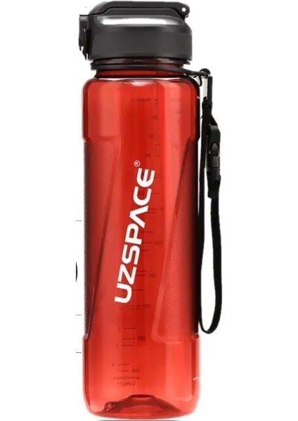 1000ML Pipetli Ölçü Skalalı Şeffaf Gövde Tritan Su Matarası
