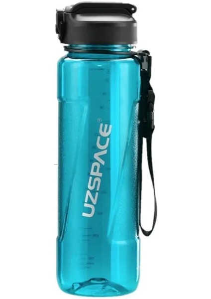 1000ML Pipetli Ölçü Skalalı Şeffaf Gövde Tritan Su Matarası