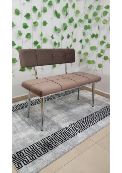 Krom Metal Ayaklı Sırtlı & Sırtsız Mutfak Salon Antre Yatak Odası Puf Bank Oturak Takımı fırsatları