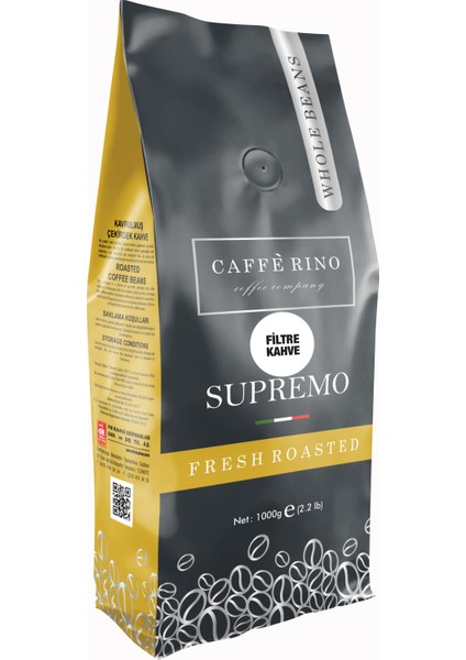 Caffe Rino Filtre Kahve Supremo 1000 gr Caffe Rino