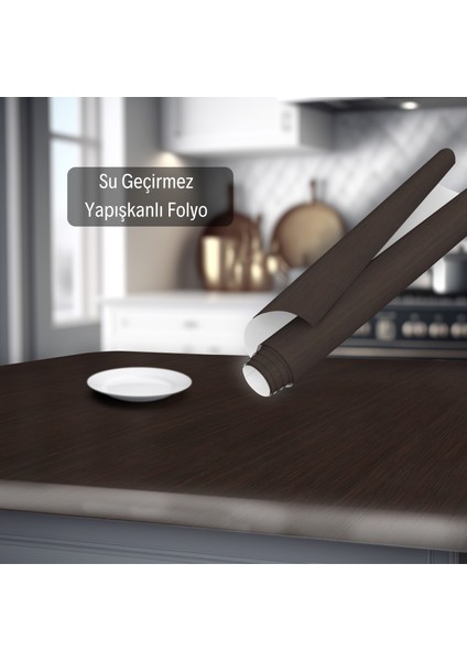 Koyu Ceviz Ahşap Görünümlü Yapışkanlı Folyo modelleri