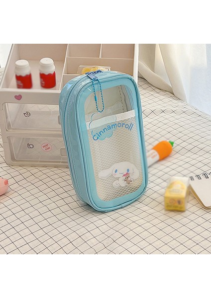 Sanrio Sevimli Karikatür Saklama Öğrenci Kırtasiye Büyük Kapasiteli Pvc Şeffaf Kalem Kutusu (Yurt Dışından)