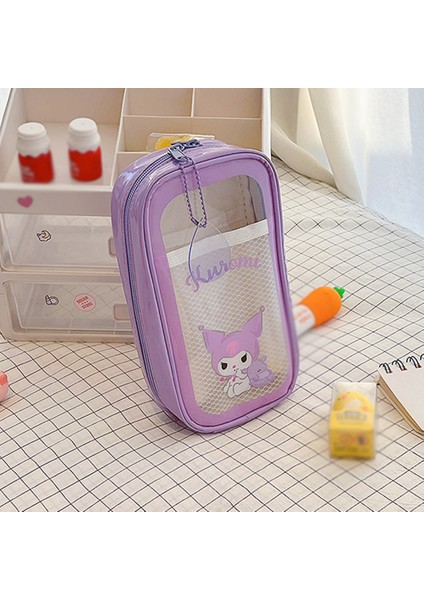 Sanrio Sevimli Karikatür Saklama Öğrenci Kırtasiye Büyük Kapasiteli Pvc Şeffaf Kalem Kutusu (Yurt Dışından)
