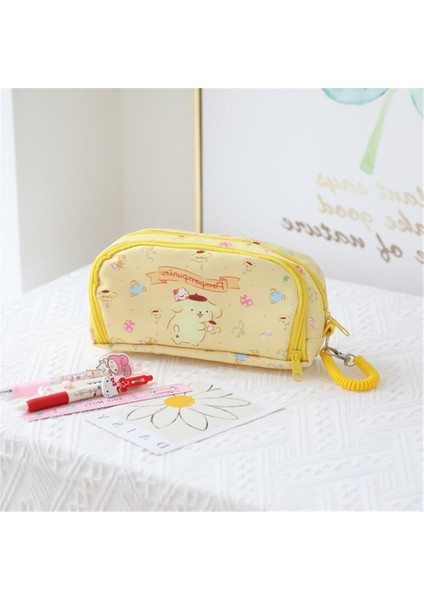 Japon Çift Katmanlı Büyük Kapasiteli Öğrenci Kore Fermuarlı Taşınabilir Kırtasiye Saklama Kamera Puding Köpek Kalem Kutusu (Yurt Dışından)