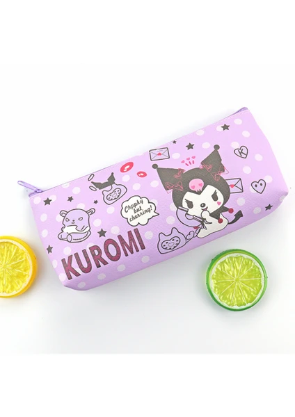 CCmoo Pretty Karikatür Sanrio Sanrio Kuromi Melody Pu Tek Katmanlı Kırtasiye Kırtasiye Malzemesi Saklama Kuromi Kalem Kutusu (Yurt Dışından)