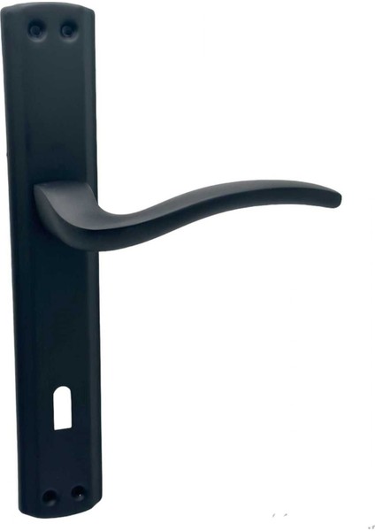 Trim Mat Siyah Lüx Aynalı Oda Kapı Kolu 2 Takım