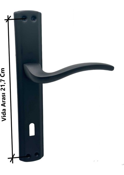 Trim Mat Siyah Lüx Aynalı Oda Kapı Kolu 2 Takım modelleri