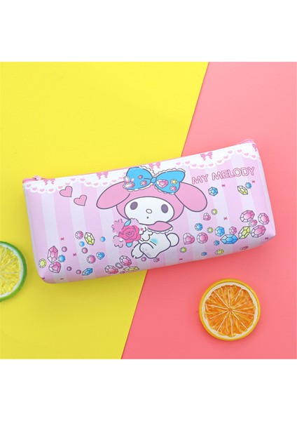 Karikatür Sanrio Sanrio Kuromi Melody Pu Tek Katmanlı Kırtasiye Kırtasiye Malzemesi Saklama Melody Kalem Kutusu (Yurt Dışından)