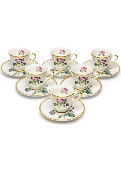 Leonartecasa Metaverse Y03 Dekorlu 6 Kişilik Kahve Fincanı Takımı