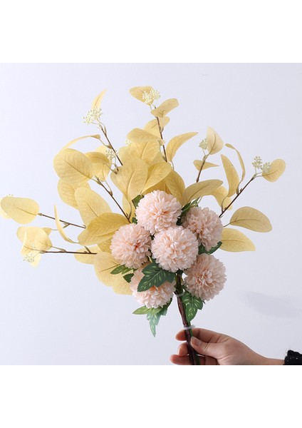 Yapay Okaliptüs Yaprağı Topu Krizantem Buketi (Yurt Dışından) modelleri