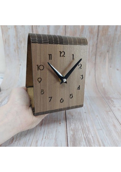 Dekoratif Ahşap Desenli Ofis Masa Saati Dekor Hediye Süs modelleri