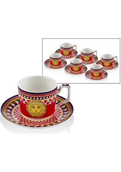 Sunshine 6 Lı Kahve Fincan Takımı 13X5 cm 1BSF-1931SS