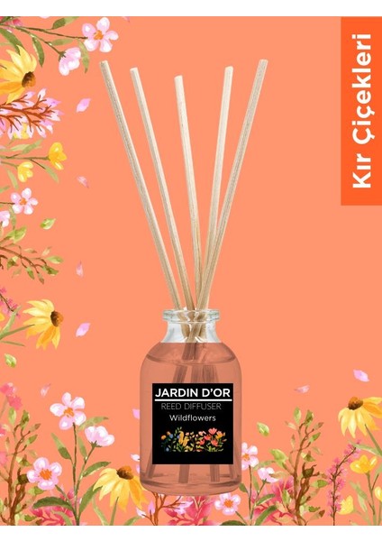 4'lü Çubuklu Oda Kokusu Seti- Avantajlı Paket 50 ml (Kır Çiçekleri-Kardelen-Limon-Sandal Ağacı) Reed Diffuser