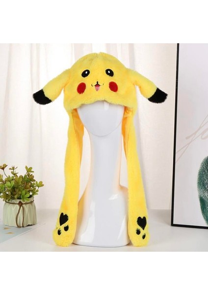 Pokemon Pikachu Hareketli ve Işıklı Peluş Şapka