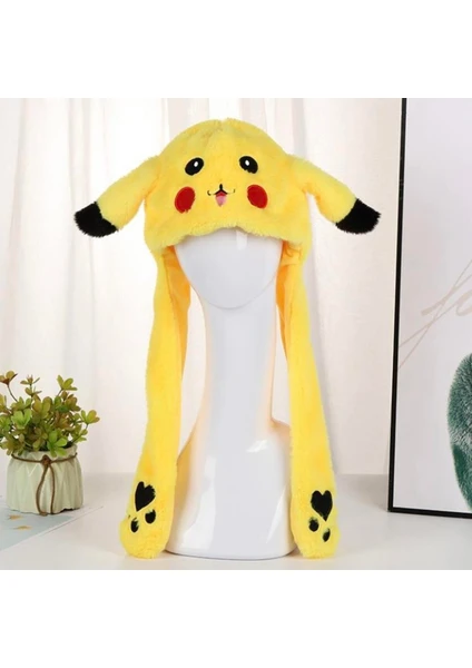 Knock Knock Pokemon Pikachu Hareketli ve Işıklı Peluş Şapka