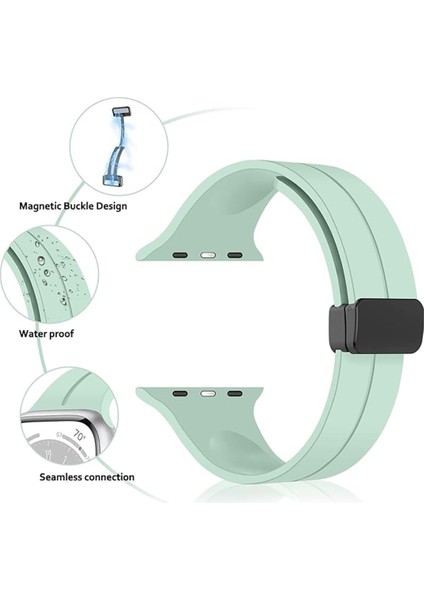 Apple Watch Uyumlu 38MM 40MM 41MM 1/2/3/4/5/6/se/7/8/9 Kordon Mıknatıslı Kordon