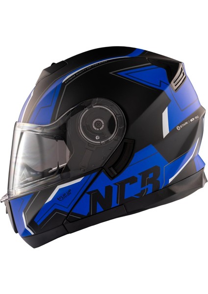 Stars Çene Açılır Mavi Kask (Ece Belgeli)