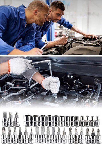 Profesyonel 121 Parça Mekanik Krom Çelik Premium Kalite 121 Parça Lokma Takımı 1/2-1/4-3/8 Full Set fiyatları