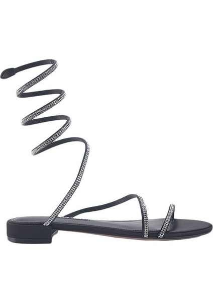 Logan 3fx Siyah Kadın Düz Sandalet