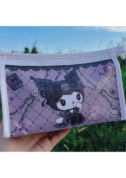 Güzel Görünümlü ve Sevimli Chiapa Köpek Ins Tarzı Pu Su Geçirmez Büyük Kapasiteli Kırtasiye Öğrenci Masaüstü Saklama Koyu Kuromi #20*14*6 Kalem Kutusu (Yurt Dışından)