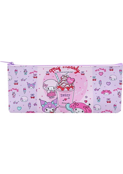 CCmoo Pretty Karikatür Sanrio Sanrio Kuromi Melody Pu Tek Katmanlı Kırtasiye Kırtasiye Malzemesi Saklama Dondurma Tarzı Kalem Kutusu (Yurt Dışından)