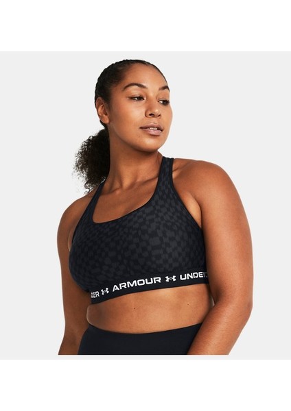 Kadın Armour® Mid Çapraz Sırtlı Baskılı Spor Sütyeni 1361042-007
