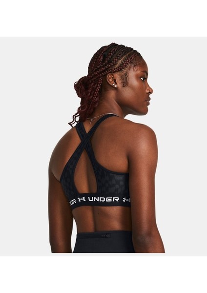 Kadın Armour® Mid Çapraz Sırtlı Baskılı Spor Sütyeni 1361042-007
