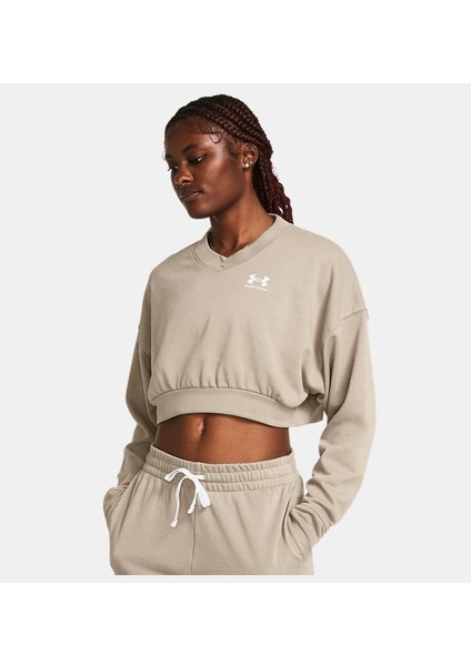 Kadın UA Rival Terry Oversized Crop Crew Uzun Kollu 1382738-204