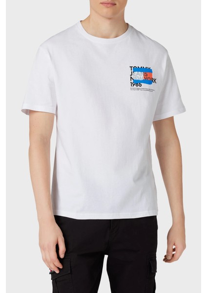 Pamuklu Regular Fit Bisiklet Yaka T Shirt Erkek T Shirt DM0DM18271 Ybr